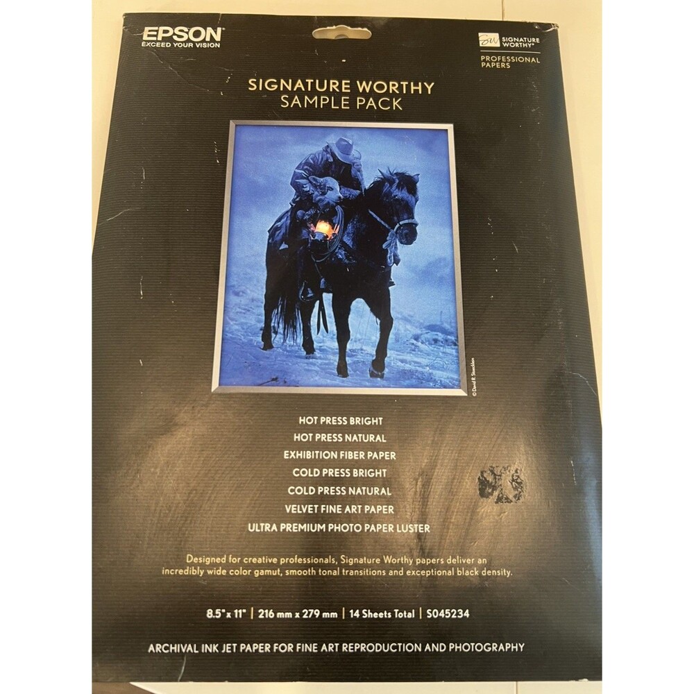 Epson S045234 8.5"x11" Signature Worthy Paper Sample Pack 14 Sheets New